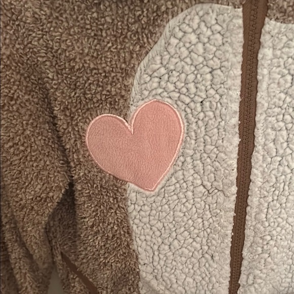 Cozy Deer Brown Fleece Onesie with Hood, size large kids - Picture 3 of 7